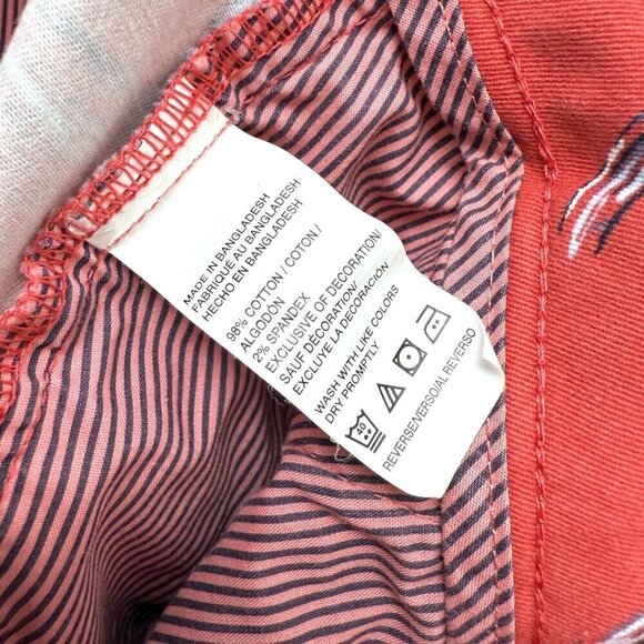 IZOD Saltwater Boat Shorts Size 40 Mens Nautical Preppy Coral Red Cotton - Picture 8 of 9